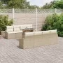 Juego de sofá de jardín de 9 piezas con cojines Beige Ratán Poli | Foro24.es | Tu tienda online para hogar, jardín y más Foro24.es