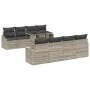 Juego de sofá de jardín de 9 piezas con cojines en ratán poliéster gris claro von , Outdoor-Sofas - Ref: Foro24-3348968, Prei...