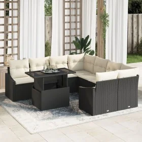 Conjunto de sofá de jardín de 9 piezas con