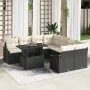 Conjunto de sofá de jardín de 9 piezas con cojines Negro Poliratán | Foro24.es | Tu tienda online para hogar, jardín y más Foro24.es