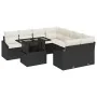 Conjunto de sofá de jardín de 9 piezas con cojines Negro Poliratán | Foro24.es | Tu tienda online para hogar, jardín y más Foro24.es