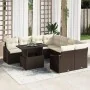 Conjunto de Sofás de Jardín 9 Piezas con Cojines Marrón Poliratán | Foro24.es | Tu tienda online para hogar, jardín y más Foro24.es