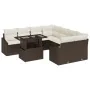 Conjunto de Sofás de Jardín 9 Piezas con Cojines Marrón Poliratán | Foro24.es | Tu tienda online para hogar, jardín y más Foro24.es