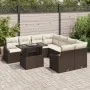 Conjunto de Sofás de Jardín 9 Piezas con Cojines Marrón Poliratán | Foro24.es | Tu tienda online para hogar, jardín y más Foro24.es