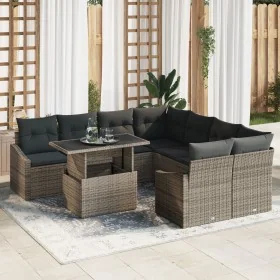Conjunto de sofá de 9 piezas para jardín con