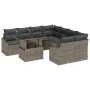 Conjunto de sofá de 9 piezas para jardín con cojines gris poliratán | Foro24.es | Tu tienda online para hogar, jardín y más Foro24.es