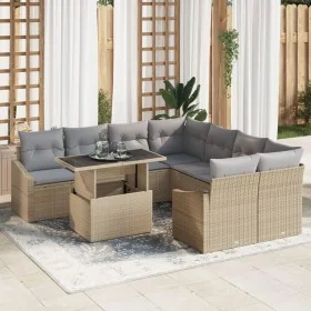 Juego de Sofá de Jardín de 9 Piezas con Cojines Beige Poliratán von , Outdoor-Sofas - Ref: Foro24-3348976, Preis: 614,78 €, R...