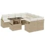 Juego de Sofá de Jardín de 9 Piezas con Cojines Beige de Ratan Multifuncional | Foro24.es | Tu tienda online para hogar, jardín y más Foro24.es