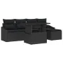 Conjunto de Sofá de Jardín de 6 Piezas con Cojines Negro Poliratán by , Outdoor sofas - Ref: Foro24-3348989, Price: 403,84 €,...