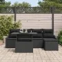 Conjunto de Sofá de Jardín de 6 Piezas con Cojines Negro Poliratán by , Outdoor sofas - Ref: Foro24-3348989, Price: 403,84 €,...