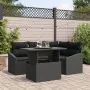 Juego de Sofá de Jardín de 5 Piezas con Cojines de Rattan Poliéster Negro by , Outdoor sofas - Ref: Foro24-3348999, Price: 39...
