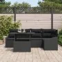 Conjunto de Sofá de Jardín Juego de 6 Negro Ratán, Poliéster by , Outdoor sofas - Ref: Foro24-3349009, Price: 446,27 €, Disco...