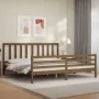 Honey brown solid wood bed frame and headboard 200x200 cm by vidaXL, Beds and slatted bases - Ref: Foro24-3193879, Price: 165...