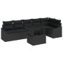 Conjunto de sofá de jardín de 7 piezas con cojines negros de poliratán von , Outdoor-Sofas - Ref: Foro24-3349019, Preis: 510,...