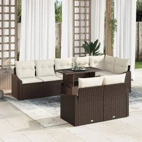 Conjunto de sofá de jardín de 9 piezas con
