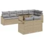 Juego de Sofás de Jardín de 9 Piezas con Cojines Beige de Ratán Poliéster by , Outdoor sofas - Ref: Foro24-3349026, Price: 67...