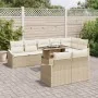 Conjunto de Sofás de Jardín de 9 piezas con Cojines Beige de , Sofás de exterior - Ref: Foro24-3349027, Precio: 686,14 €, Des...
