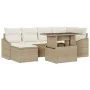 Juego de Sofá de Jardín de 7 Piezas con Cojines en Polirratán Beige | Foro24.es | Tu tienda online para hogar, jardín y más Foro24.es