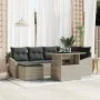 Conjunto de sofá de jardín de 7 piezas con cojines en ratán poliéster gris claro by , Outdoor sofas - Ref: Foro24-3349038, Pr...