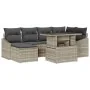 Conjunto de sofá de jardín de 7 piezas con cojines en ratán poliéster gris claro by , Outdoor sofas - Ref: Foro24-3349038, Pr...