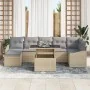 Conjunto de Sofá de Jardín de 8 Piezas con Cojines Beige de Rattan PE by , Outdoor sofas - Ref: Foro24-3349046, Price: 543,85...