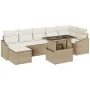Juego de Sofá de Jardín de 8 Piezas con Cojines Beige de Ratán Sintético de , Sofás de exterior - Ref: Foro24-3349047, Precio...