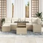 Juego de Sofá de Jardín de 8 Piezas con Cojines Beige de Ratán Sintético de , Sofás de exterior - Ref: Foro24-3349047, Precio...