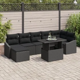 Juego de Sofá de Jardín de 8 Piezas con Cojines Ratán Negro von , Outdoor-Sofas - Ref: Foro24-3349049, Preis: 556,35 €, Rabat...