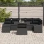 Juego de Sofá de Jardín de 8 Piezas con Cojines Ratán Negro by , Outdoor sofas - Ref: Foro24-3349049, Price: 556,35 €, Discou...