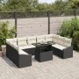 Set de sofá de jardín de 10 piezas con cojines negros de poliratán | Foro24.es | Tu tienda online para hogar, jardín y más Foro24.es