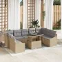 Juego de Sofá de Jardín de 10 Piezas con Cojines Beige Ratán Poliéster by , Outdoor sofas - Ref: Foro24-3349066, Price: 663,3...