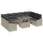 Conjunto de Sofá de Jardín de 10 Piezas con Cojines Color Gris Claro de Poliratán | Foro24.es | Tu tienda online para hogar, jardín y más Foro24.es