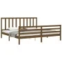 Honey brown solid wood bed frame and headboard 200x200 cm by vidaXL, Beds and slatted bases - Ref: Foro24-3193879, Price: 165...