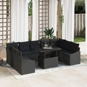 Juego de Sofás de Jardín de 10 Piezas con Cojines Negro Ratán Sintético von , Outdoor-Sofas - Ref: Foro24-3349069, Preis: 678...