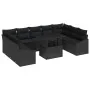 Juego de Sofás de Jardín de 10 Piezas con Cojines Negro Ratán Sintético by , Outdoor sofas - Ref: Foro24-3349069, Price: 678,...