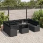 Juego de Sofás de Jardín de 10 Piezas con Cojines Negro Ratán Sintético by , Outdoor sofas - Ref: Foro24-3349069, Price: 678,...