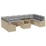 Set de sofá de jardín de 11 piezas con cojines de ratán poli beige von , Outdoor-Sofas - Ref: Foro24-3349076, Preis: 732,00 €...