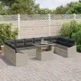Conjunto de Sofá de Jardín de 11 Piezas con Cojines de Ratán Sintético Gris Claro von , Outdoor-Sofas - Ref: Foro24-3349078, ...