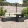 Juego de Sofás de Jardín de 5 Piezas con Cojines Negros de Poliratán by , Outdoor sofas - Ref: Foro24-3349083, Price: 381,26 ...