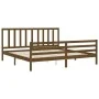Honey brown solid wood bed frame and headboard 200x200 cm by vidaXL, Beds and slatted bases - Ref: Foro24-3193879, Price: 165...