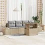 Conjunto de Sofá de Jardín de 5 Piezas con Cojines - Ratán Poliéster Beige | Foro24.es | Tu tienda online para hogar, jardín y más Foro24.es