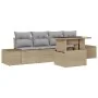 Conjunto de Sofá de Jardín de 5 Piezas con Cojines - Ratán Poliéster Beige | Foro24.es | Tu tienda online para hogar, jardín y más Foro24.es