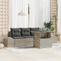 Conjunto de Sofás de Jardín de 5 Piezas con Cojines Gris Claro Poliratán von , Outdoor-Sofas - Ref: Foro24-3349088, Preis: 41...