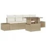 Juego de sofá de jardín de 5 piezas con cojines Beige de ratán de polipropileno by , Outdoor sofas - Ref: Foro24-3349087, Pri...