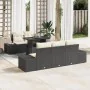 Conjunto de Sofá de Jardín de 6 Piezas con Cojines Negro de Poliratán by , Outdoor sofas - Ref: Foro24-3349093, Price: 508,87...
