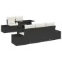 Conjunto de Sofá de Jardín de 6 Piezas con Cojines Negro de Poliratán by , Outdoor sofas - Ref: Foro24-3349093, Price: 508,87...