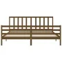 Honey brown solid wood bed frame and headboard 200x200 cm by vidaXL, Beds and slatted bases - Ref: Foro24-3193879, Price: 165...