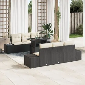 Set de Sofás de Jardín de 7 Piezas con Cojines de Ratán Poliéster Negro von , Outdoor-Sofas - Ref: Foro24-3349103, Preis: 562...