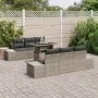 Conjunto de Sofás de Jardín de 7 Piezas con Cojines Gris Ratán Poliéster by , Outdoor sofas - Ref: Foro24-3349105, Price: 554...