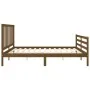 Honey brown solid wood bed frame and headboard 200x200 cm by vidaXL, Beds and slatted bases - Ref: Foro24-3193879, Price: 165...